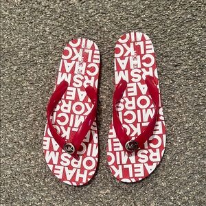 Michael Kors Red Flip Flops. 7